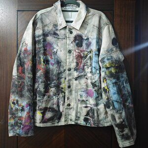Acne Studios Graffiti Distressed Denim Jacket